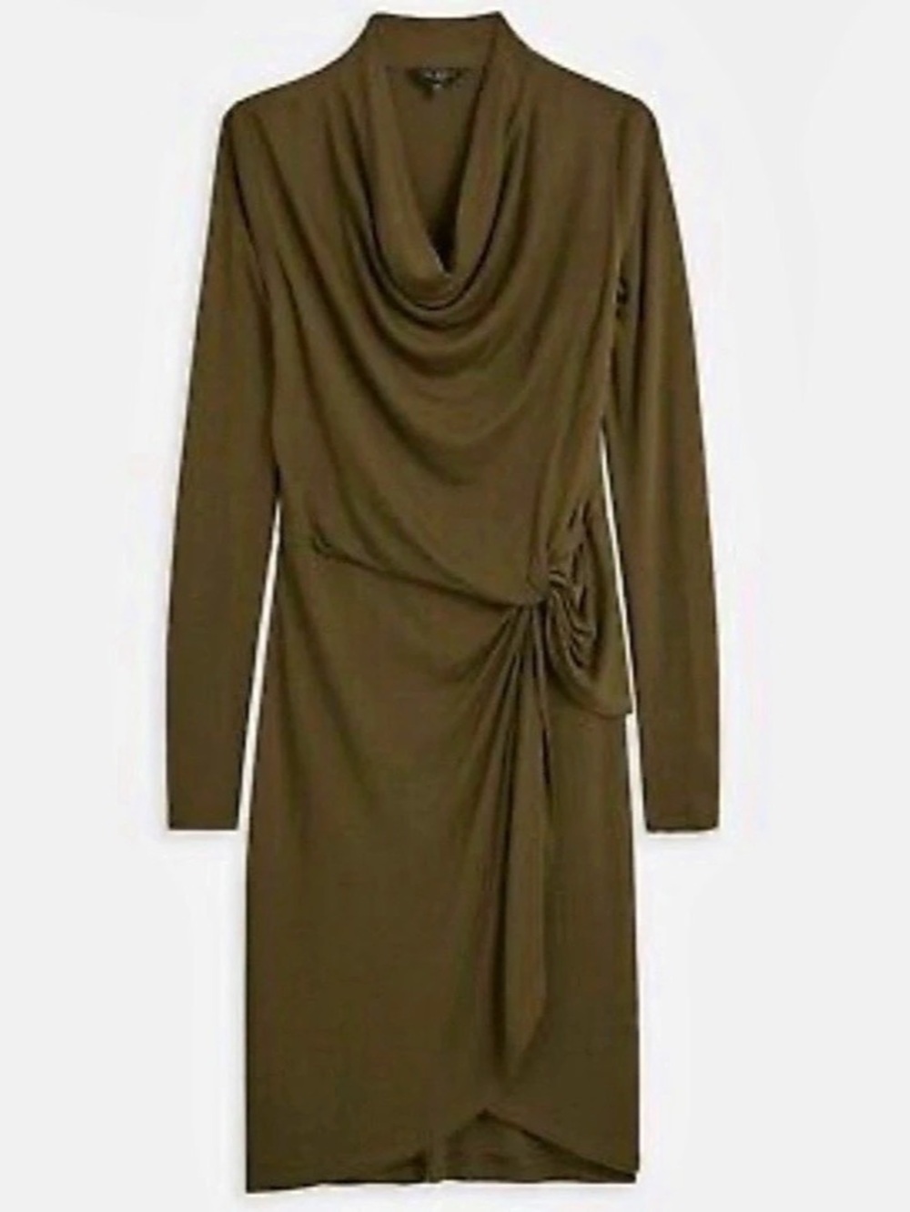 NWT Ted Baker Neyda Long Sleeve Jersey Drape Wrap Dress Brown Size 3 (US 8 to 10